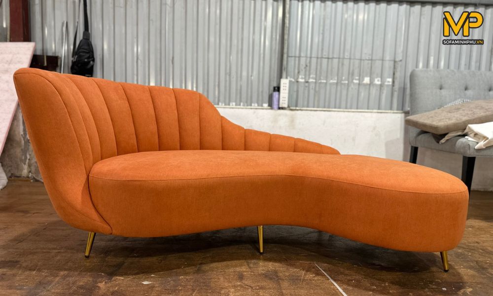 Sofa cong màu cam 
