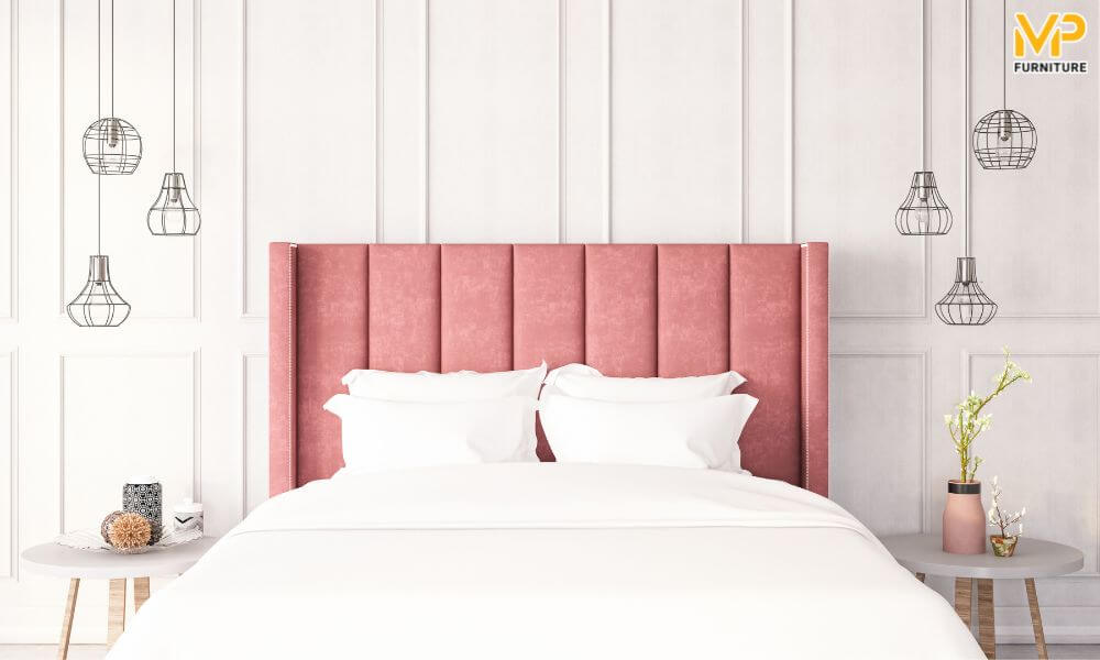Giường ngủ màu hồng đẹp 