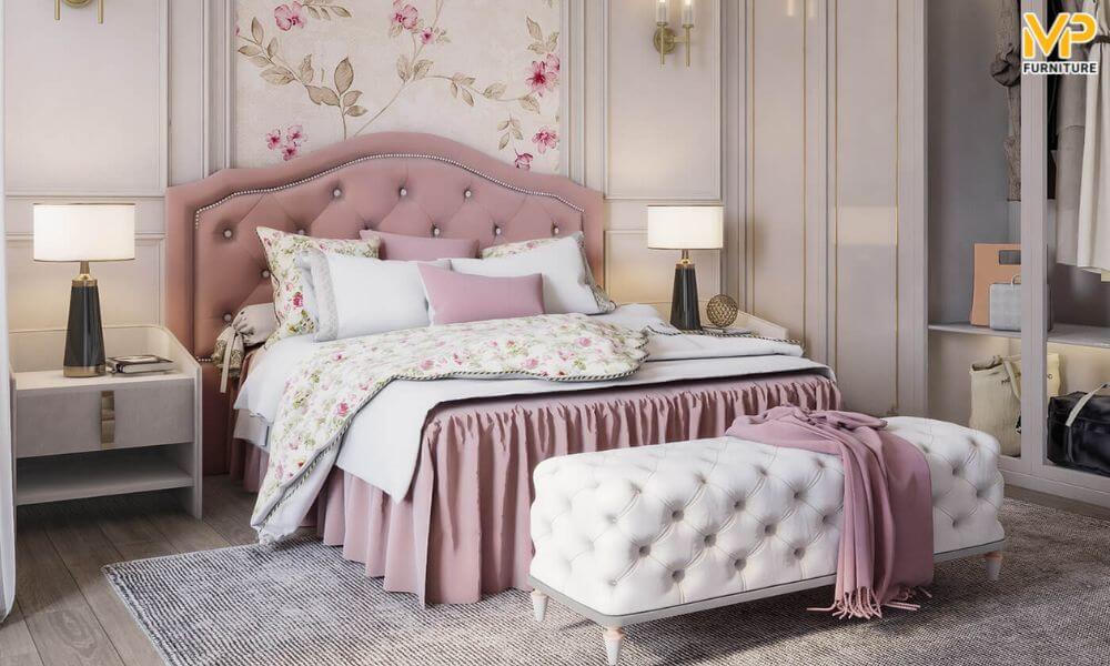 Giường ngủ công chúa màu hồng