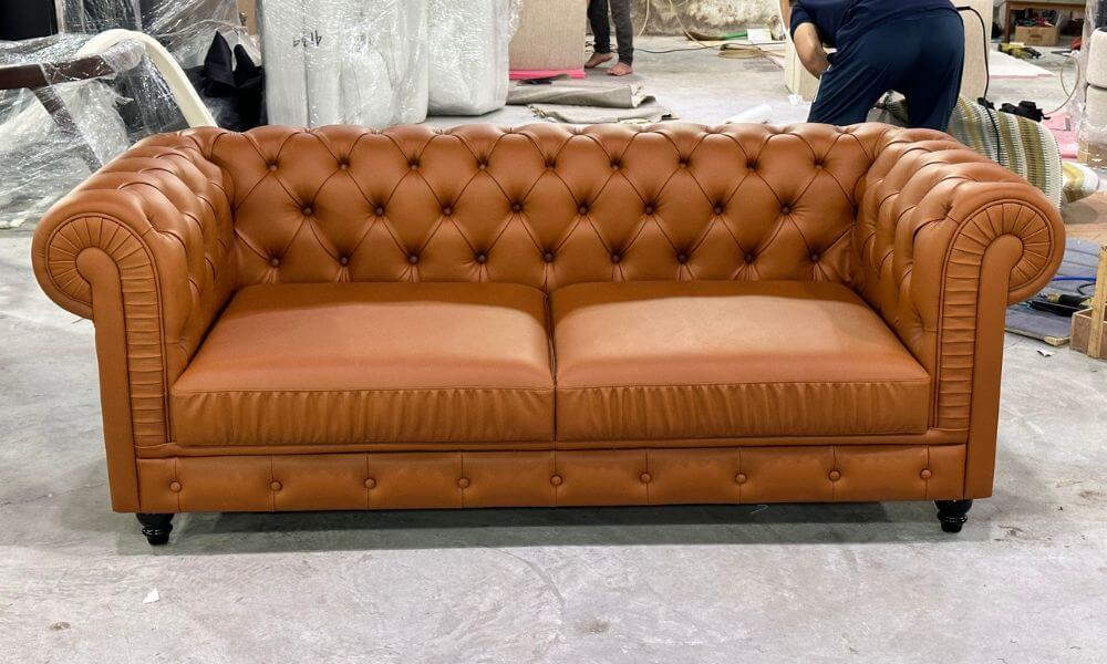 Sofa tân cổ màu cam 