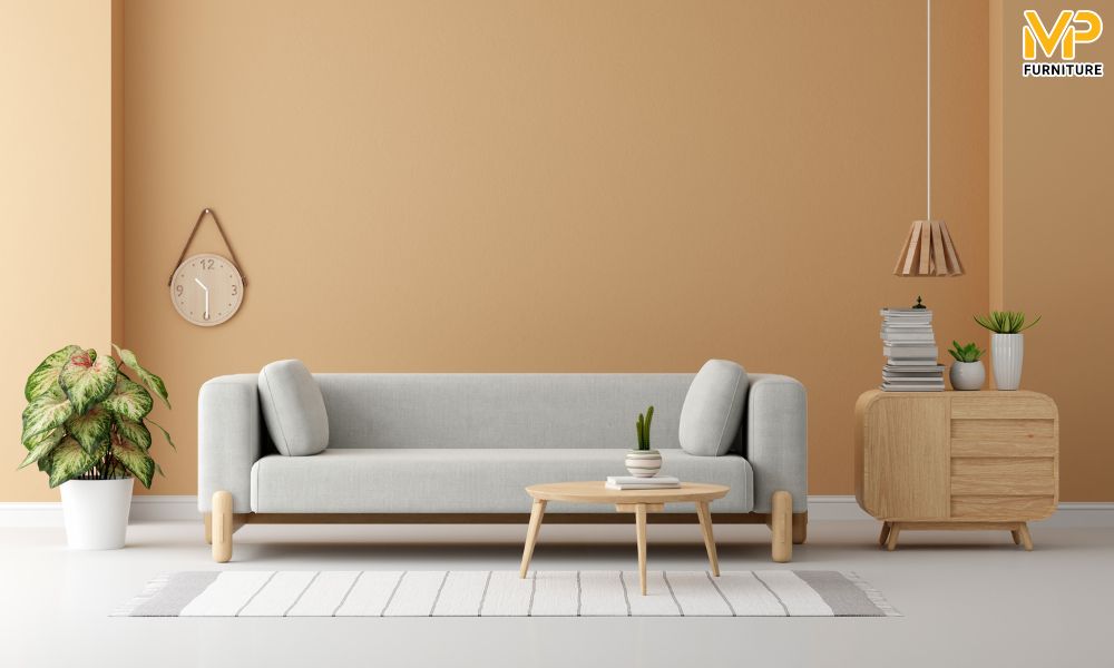 Ghế sofa gỗ màu ghi