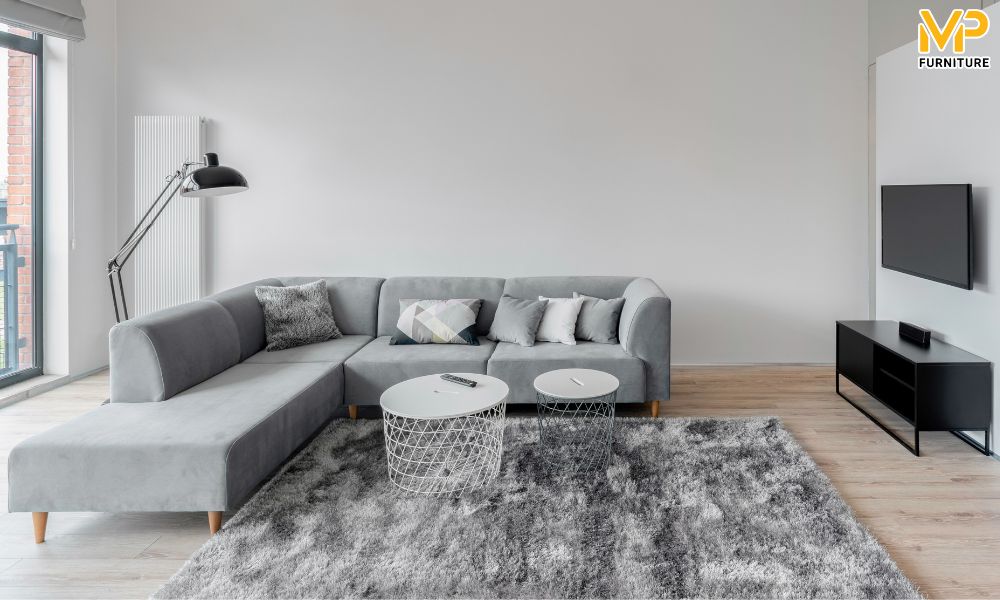 Sofa góc màu xám 