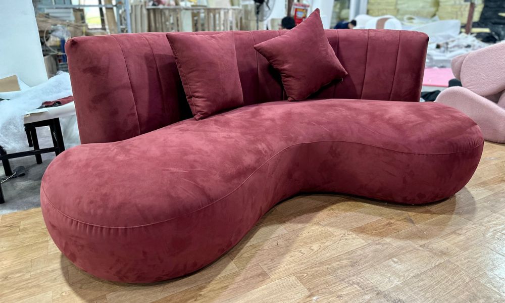 Sofa cong đỏ 