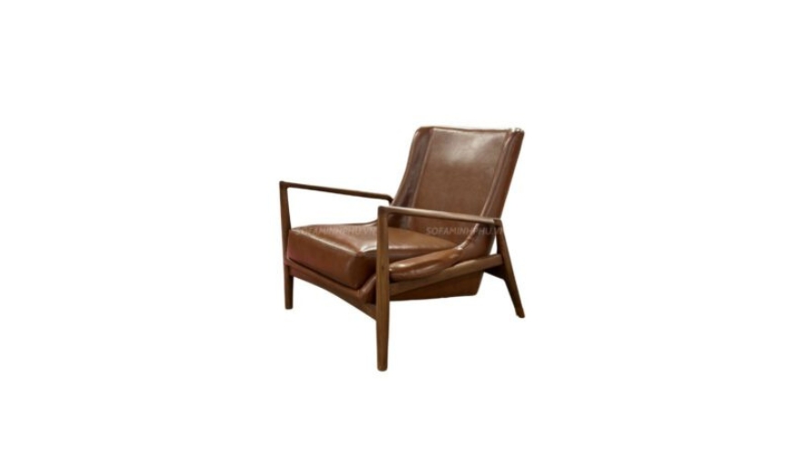armchair chân gỗ tự nhiên accent