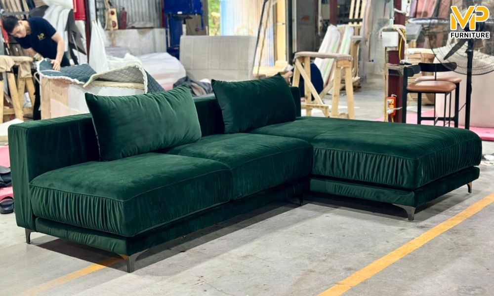 Sofa hiện đại màu xanh 