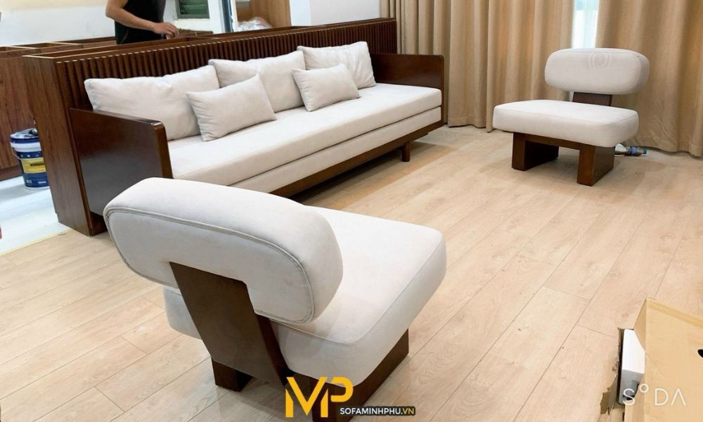 Sofa gỗ đơn giản, giá rẻ