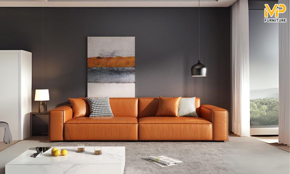 Ghế sofa văng màu cam 