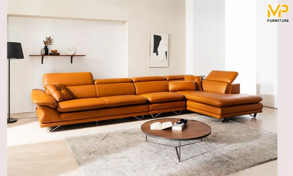 Ghế sofa gật gù màu cam 