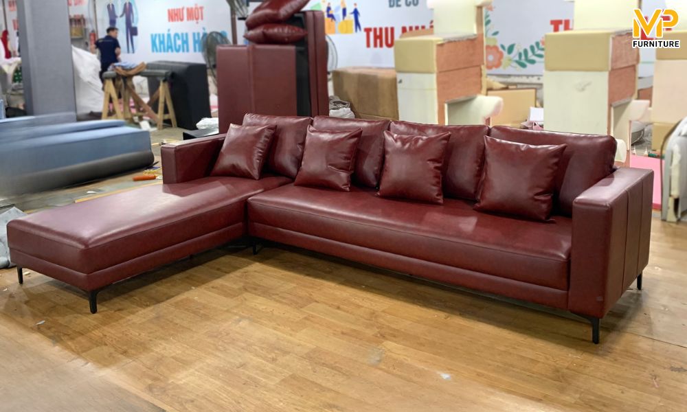 Ghế sofa góc màu đỏ đẹp 