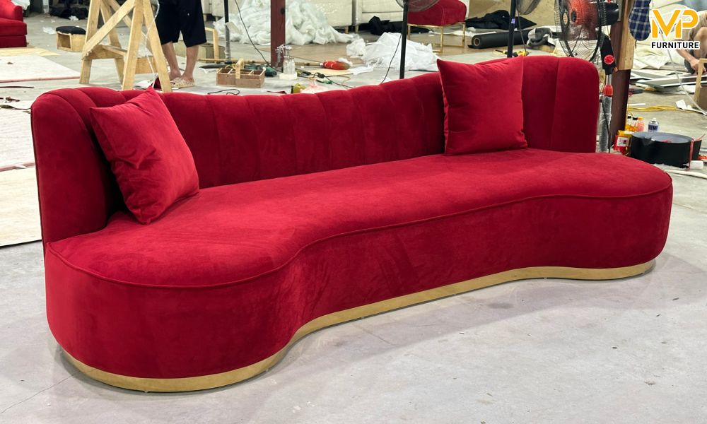 Sofa cong độc đáo sắc đỏ