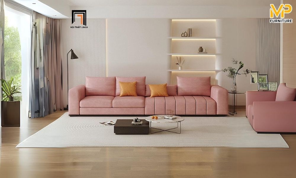 Sofa văng màu hồng phong cách Ý