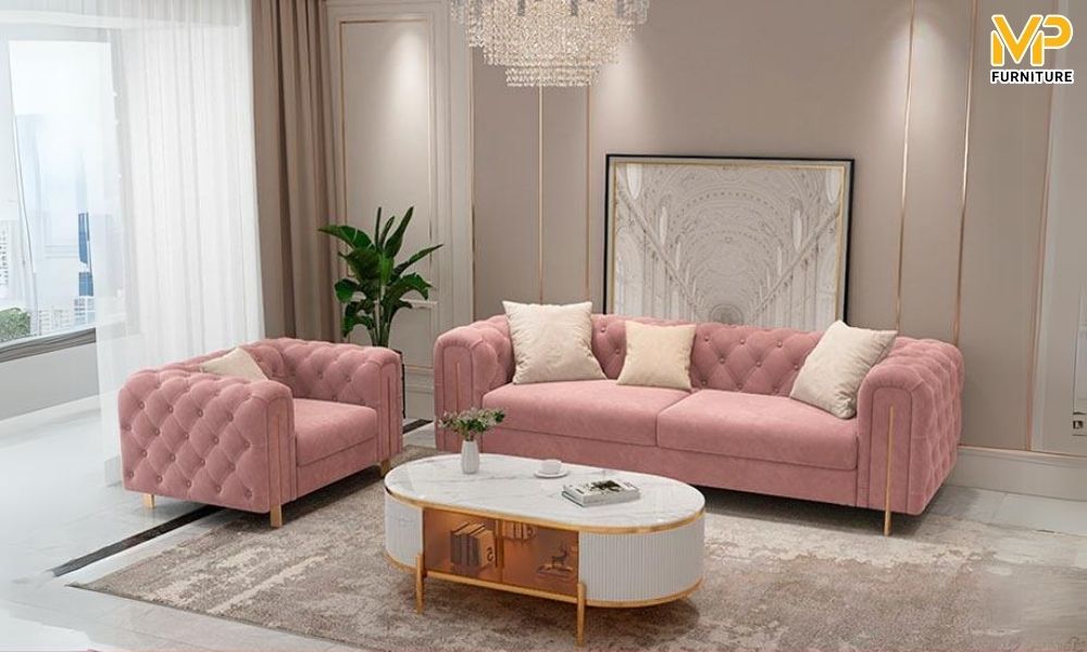 Vẻ đẹp sang trọng của ghế sofa màu hồng