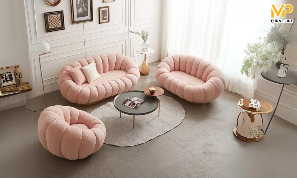 Ghế sofa thư giãn màu hồng 