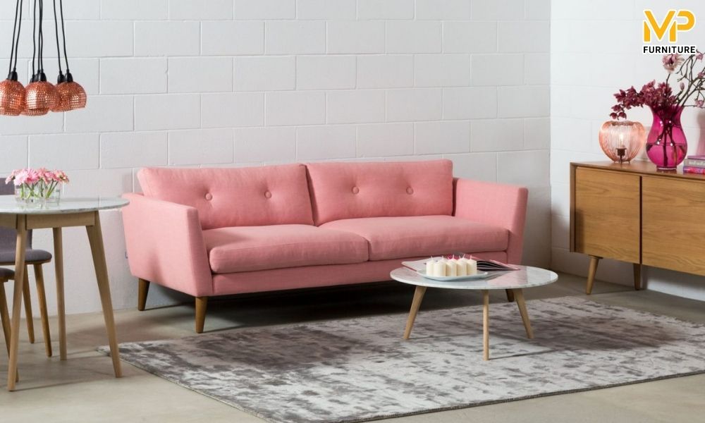 Sofa phong cách Bắc Âu màu hồng 