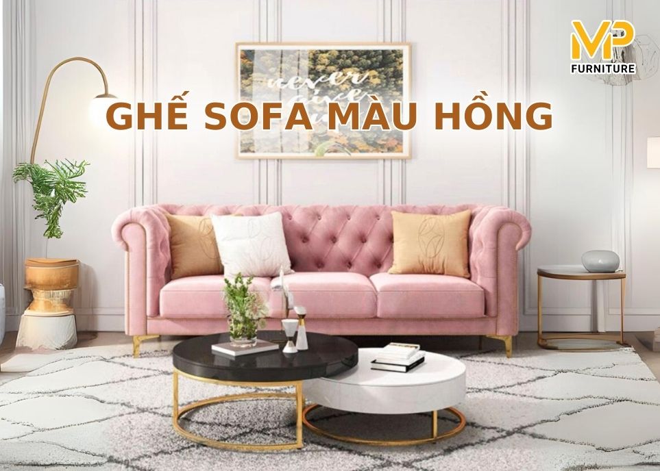 Ghế sofa màu hồng đẹp giá xưởng