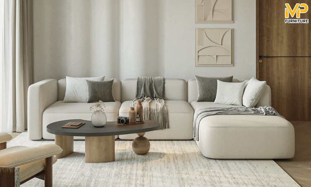 Sofa mô-đun hiện đại bọc nỉ đẹp