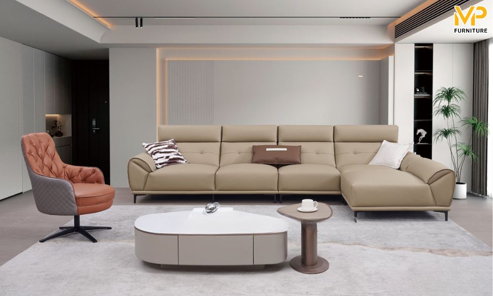 Ghế sofa chân inox góc L