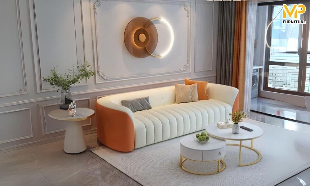 Ghế sofa dài bọc da