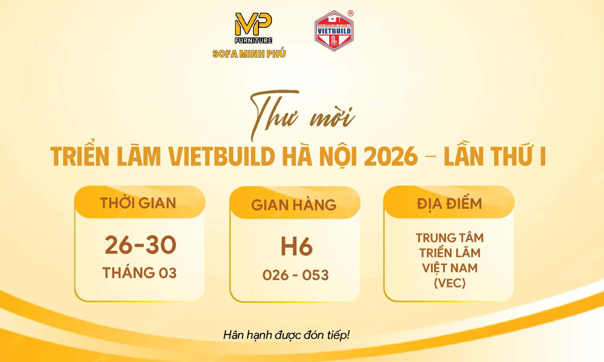 THƯ MỜI THAM DỰ TRIỂN LÃM VIETBUILD 2026 LẦN I – SOFA MINH PHÚ