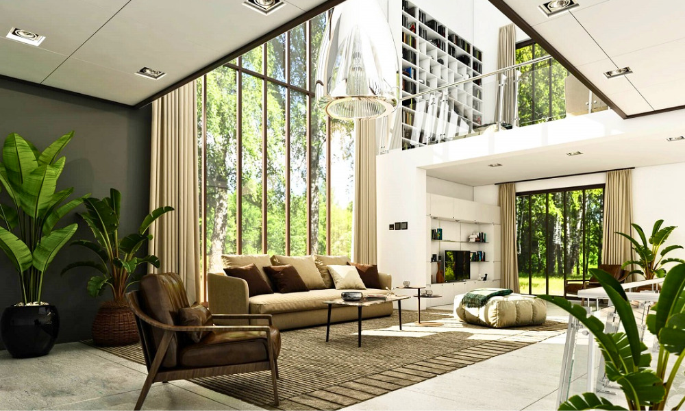 Bố trí sofa trong phòng khách biệt thự