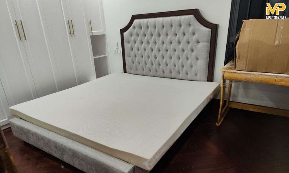 Giường đẹp đơn giản bọc nỉ