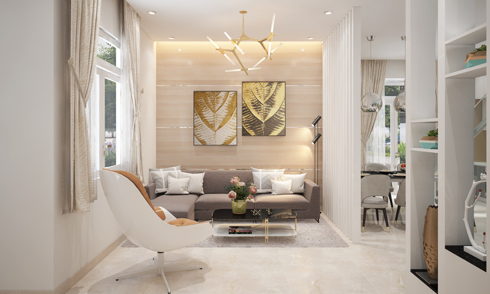 Đặt tranh trang trí phía sau sofa