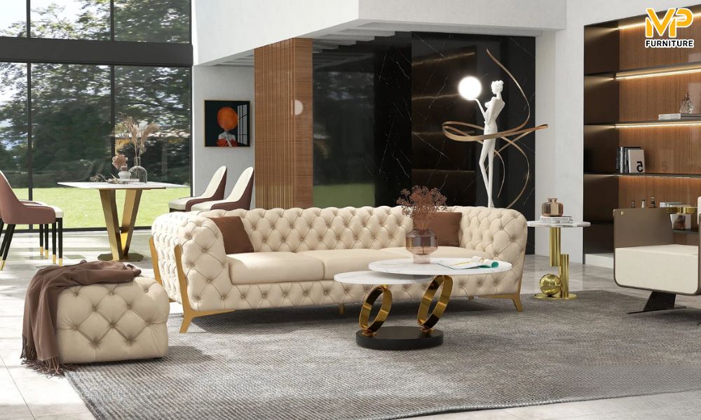 Ghế sofa chân inox được ưa chuộng
