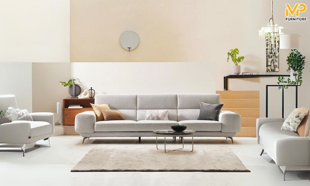 Ghế sofa chân inox bọc vải