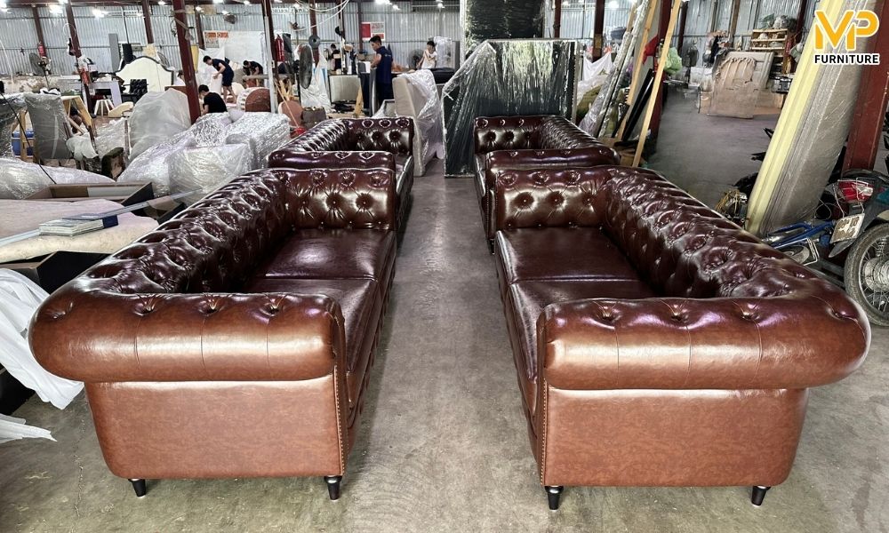 Sofa da tân cổ điển 