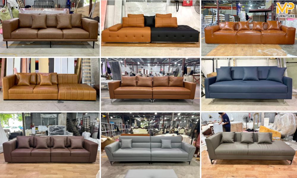 Sofa văng đẹp bọc da Hàn