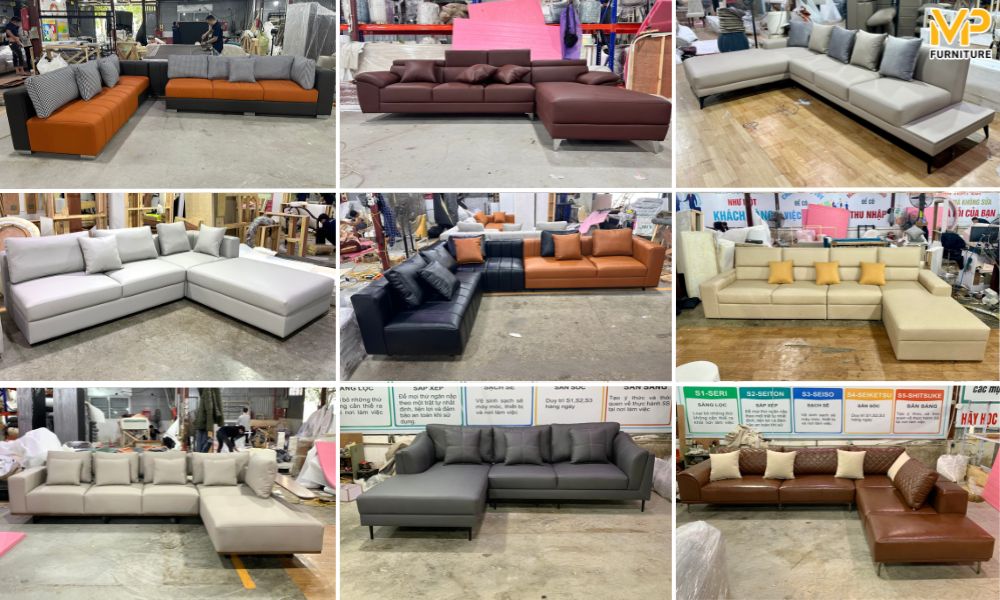 Sofa góc bọc da Hàn cao cấp