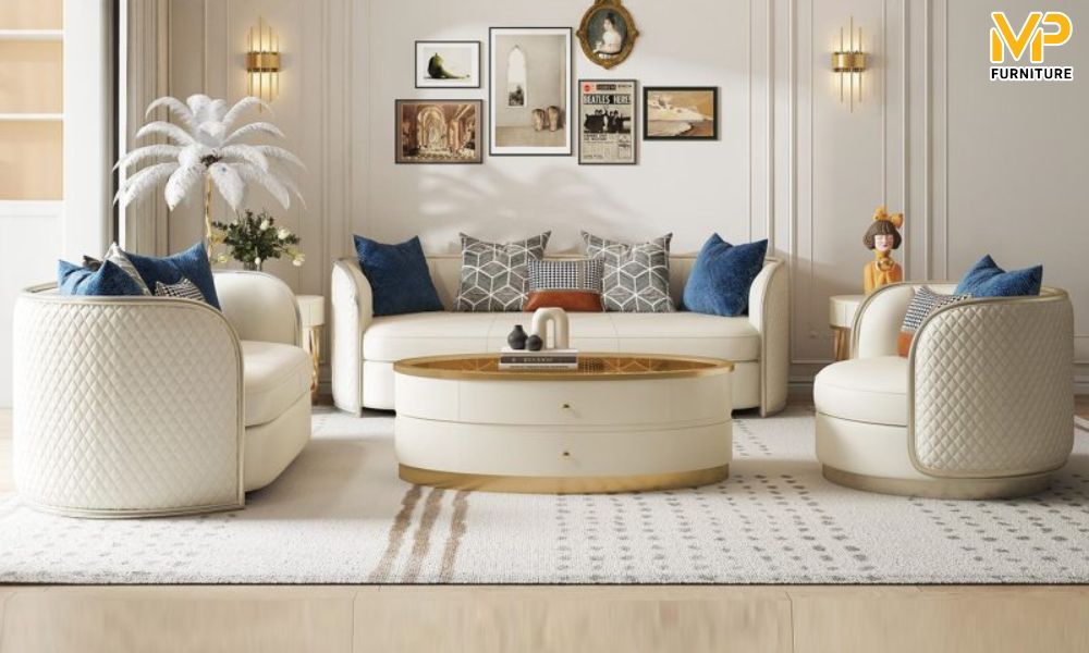 Ghế sofa hiện đại dát vàng