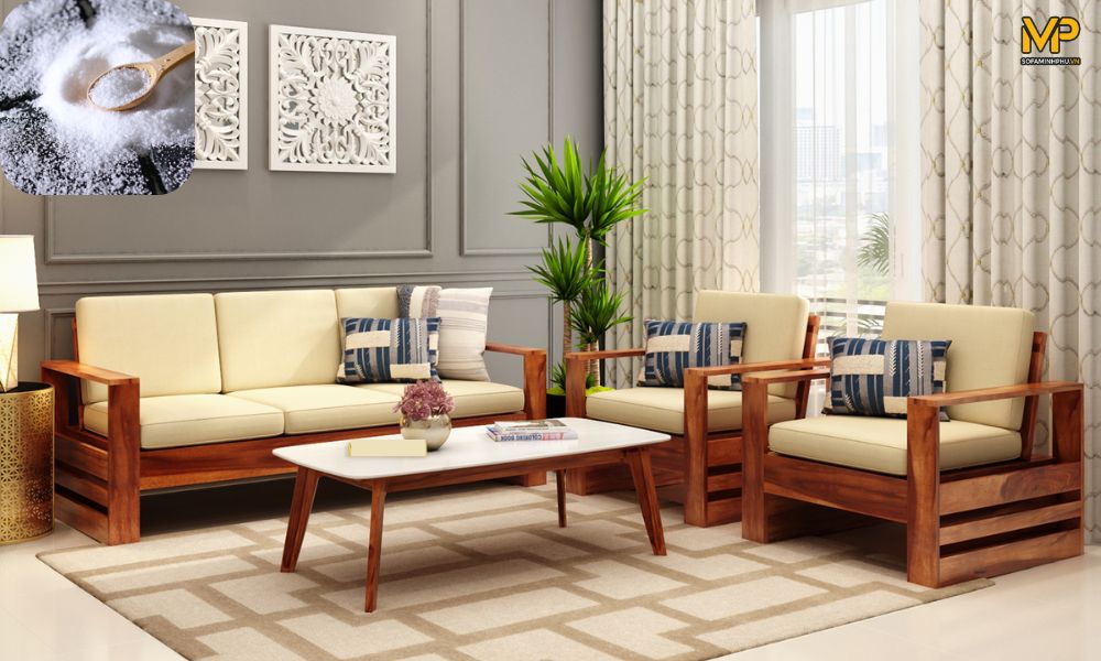 Muối và thuốc tẩy làm sạch sofa 