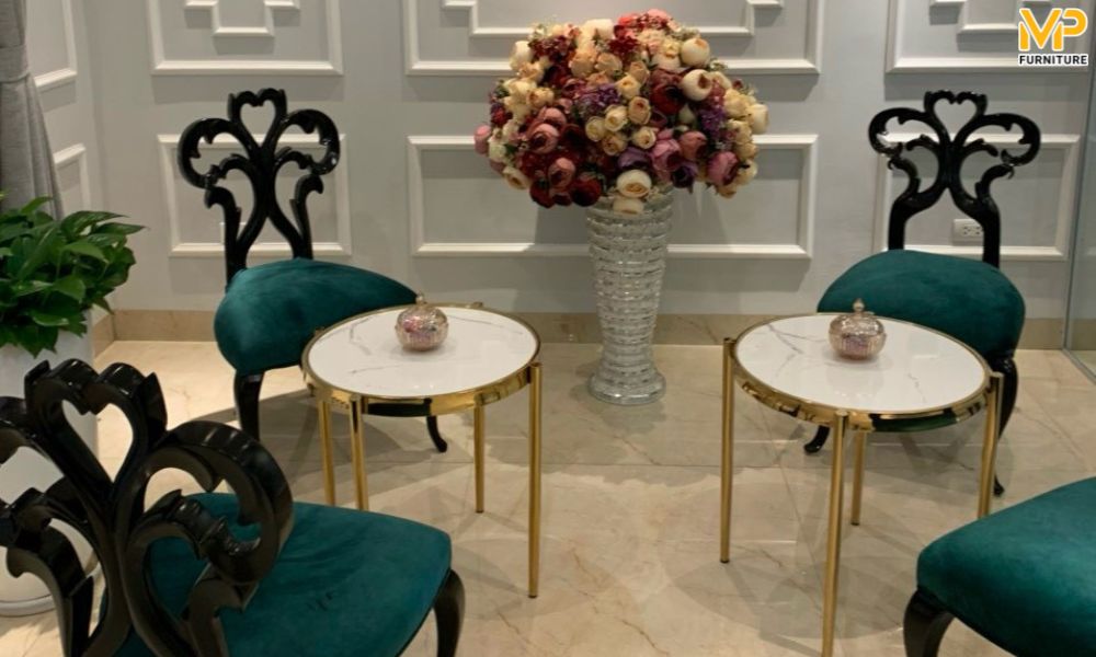 Ghế sofa đơn làm nail tân cổ điển