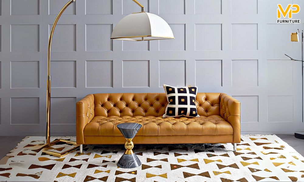 Sofa tân cổ điển gam màu cam