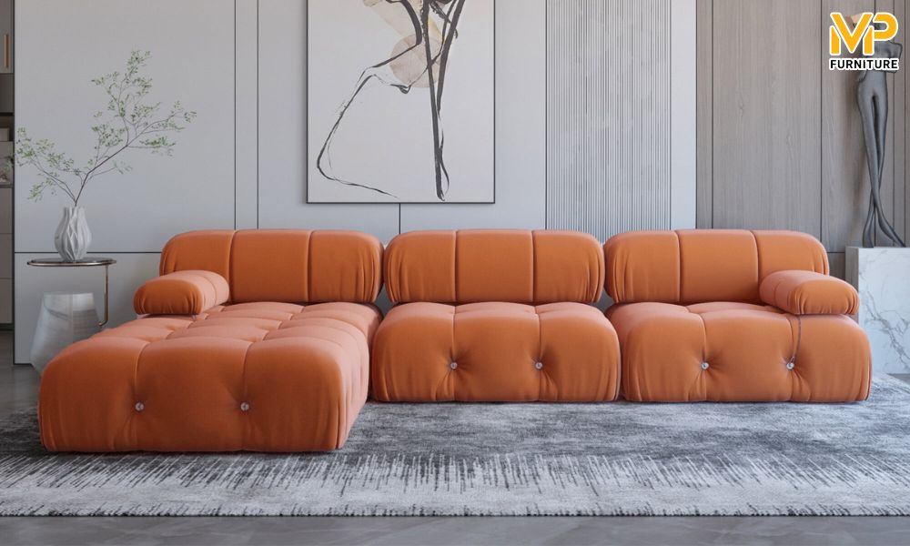 Ghế sofa module màu cam đẹp