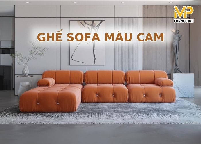 BST ghế sofa màu cam đẹp nổi bật cho không gian phòng khách