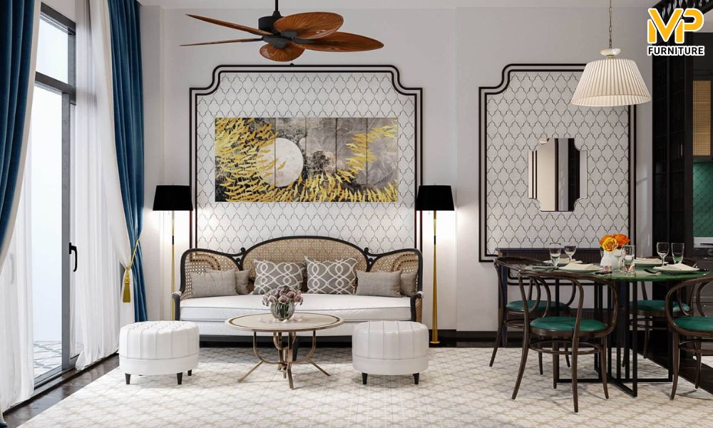 Ghế sofa văng phong cách Indochine