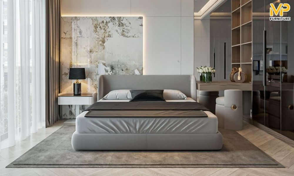 Giường gỗ tự nhiên hiện đại