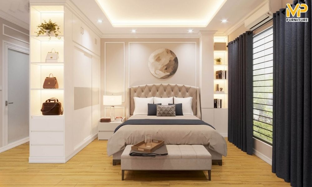 Giường ngủ tân cổ điển bọc nệm