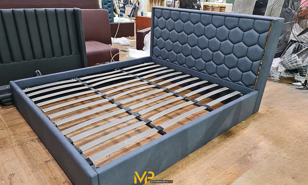 Giường ngủ hiện đại cao cấp hình quả trám 