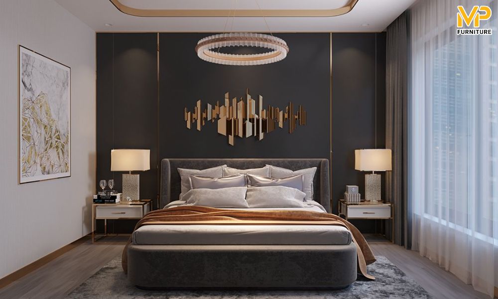 Giường ngủ không gầm bọc nỉ