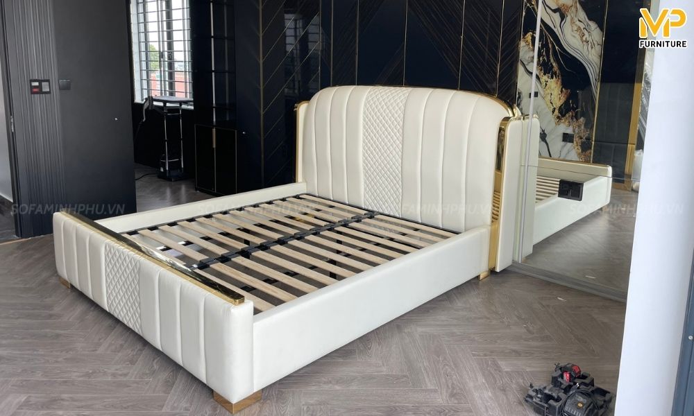 Giường ngủ màu trắng hiện đại