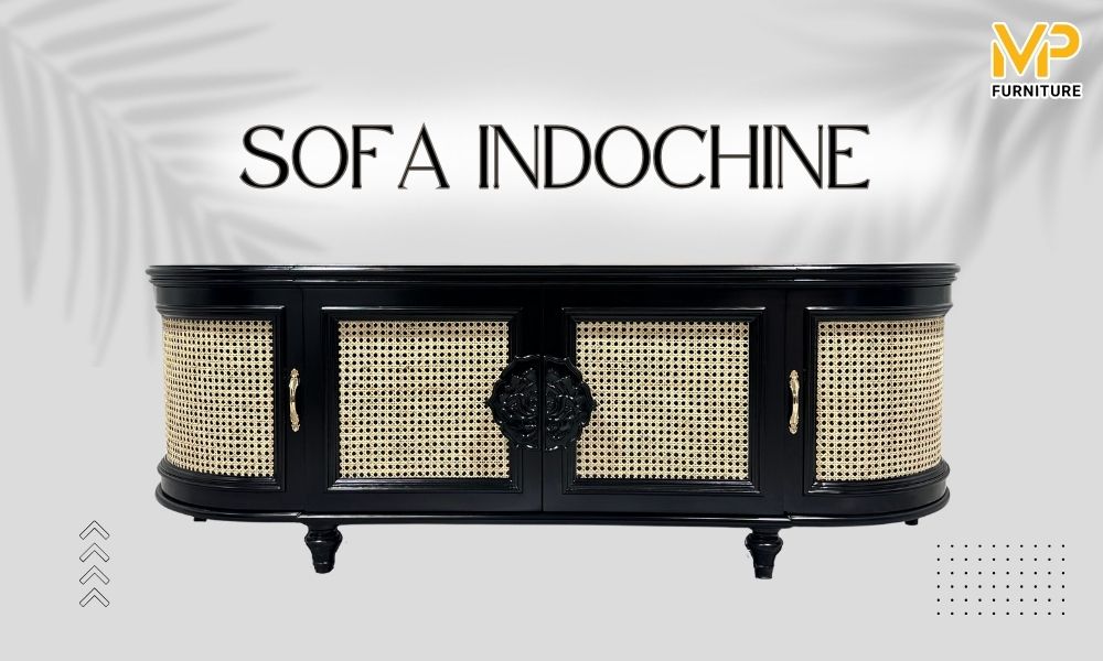 Kệ tivi gỗ cánh mây Indochine