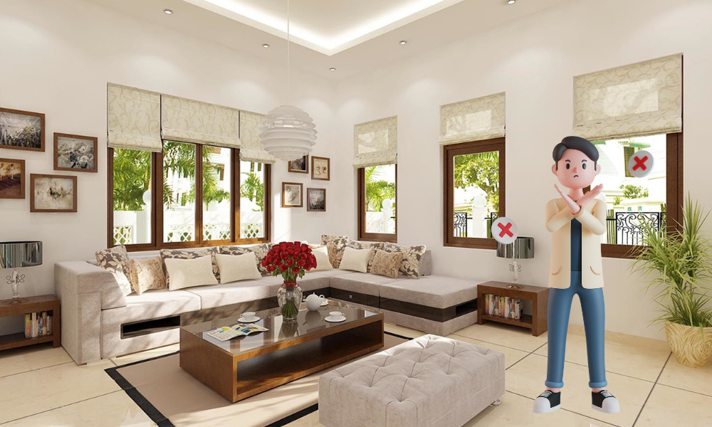 Không đặt sofa cạnh cửa sổ
