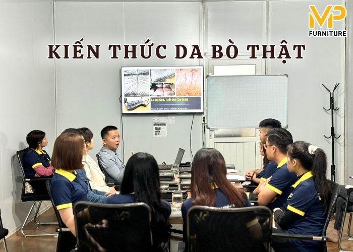 Học hỏi kiến thức da thật cùng LEPLUS tại xưởng Sofa Minh Phú