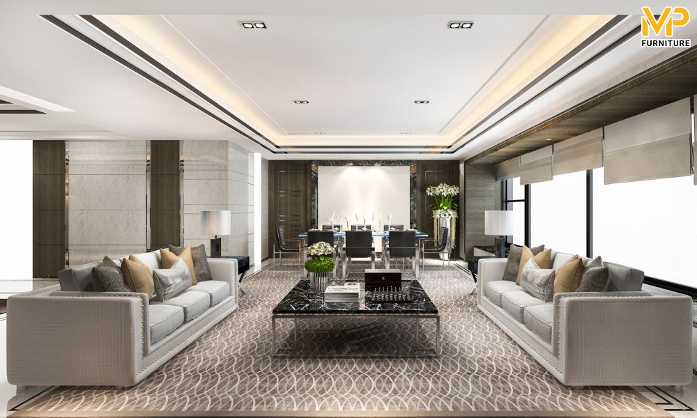 Nội thất phòng khách hiện đại bố trí hợp lý