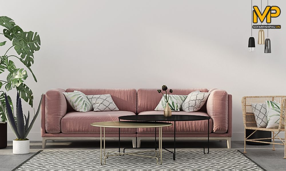 Sofa bọc vải nhung 