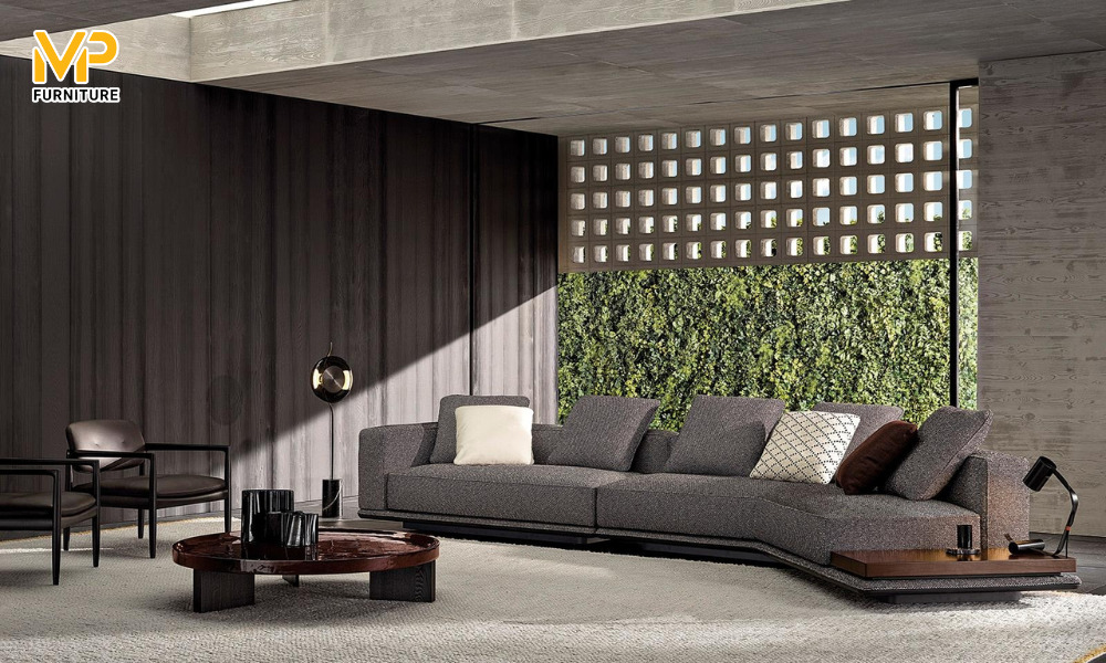 Sofa bọc vải nỉ thô