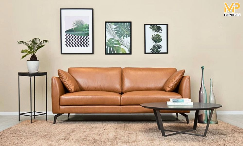 Sofa chữ I bọc da
